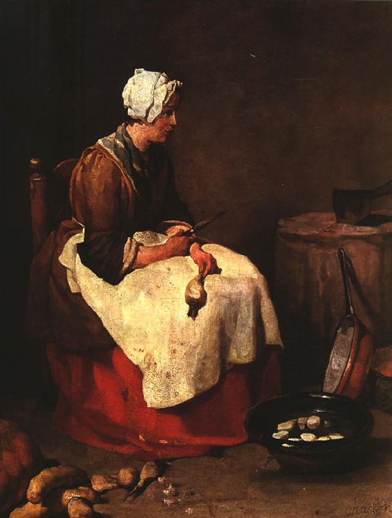 Jean Baptiste Simeon Chardin Girl Peeling Vegetables oil painting picture